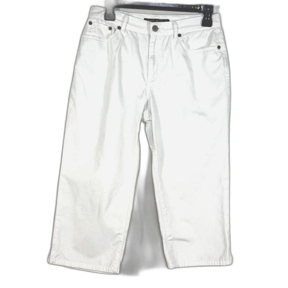 Lauren Ralph Lauren Capri Jeans Size 4 White High Rise Cotton Cropped Coastal